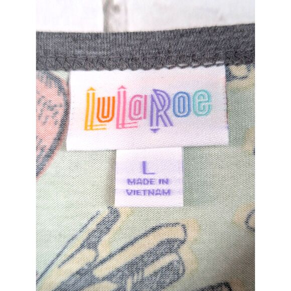 LULAROE Novelty French Fry Print "Randy" Raglan Top  Casual Soft Size Large NWT - Picture 3 of 5